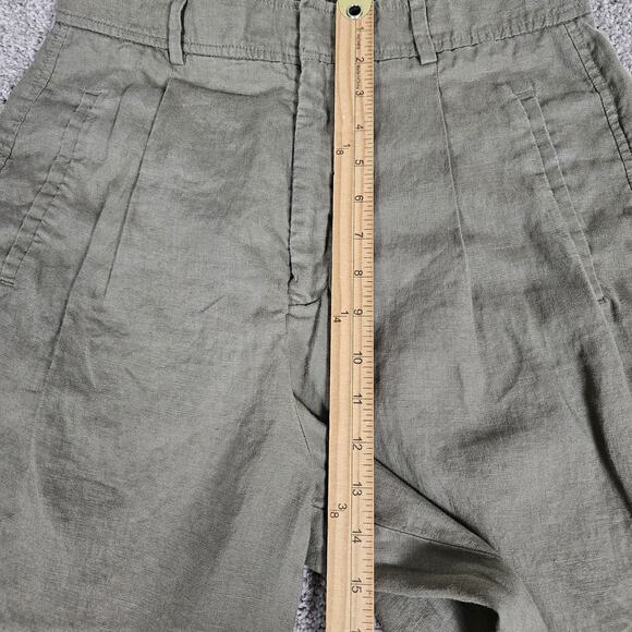 Everlane Pants Womens 10 Green Linen Way High Drape Pants Wide Leg Beach Summer - Picture 7 of 10